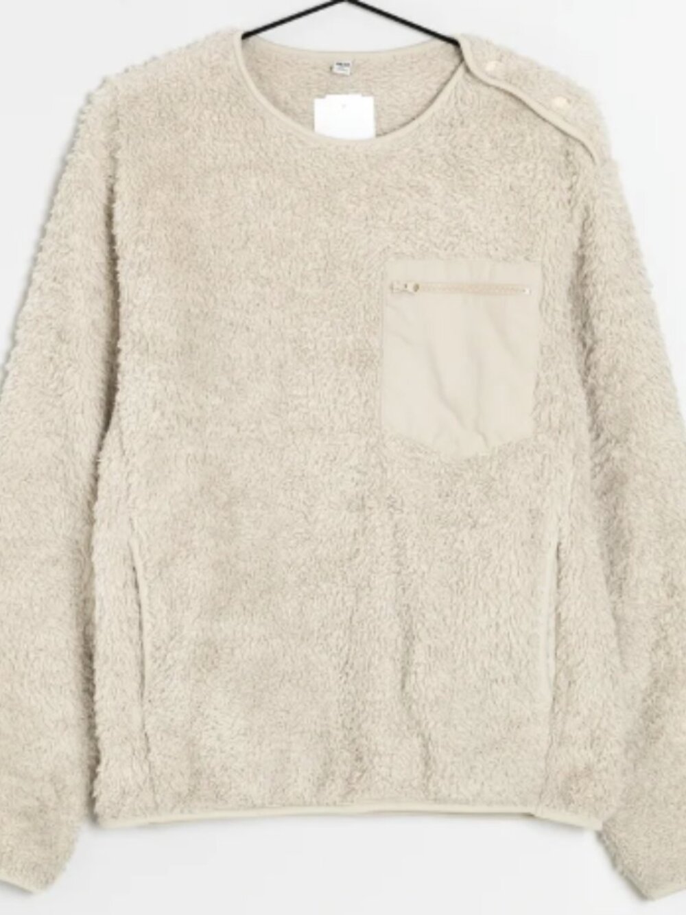 Uniqlo Fleece Jumper Soft Casual Sweatshirt Beige Size S
